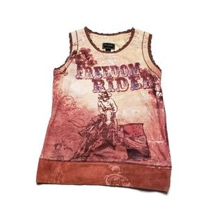 Bit and Bridle Rhinestone Ebellished Small Tank